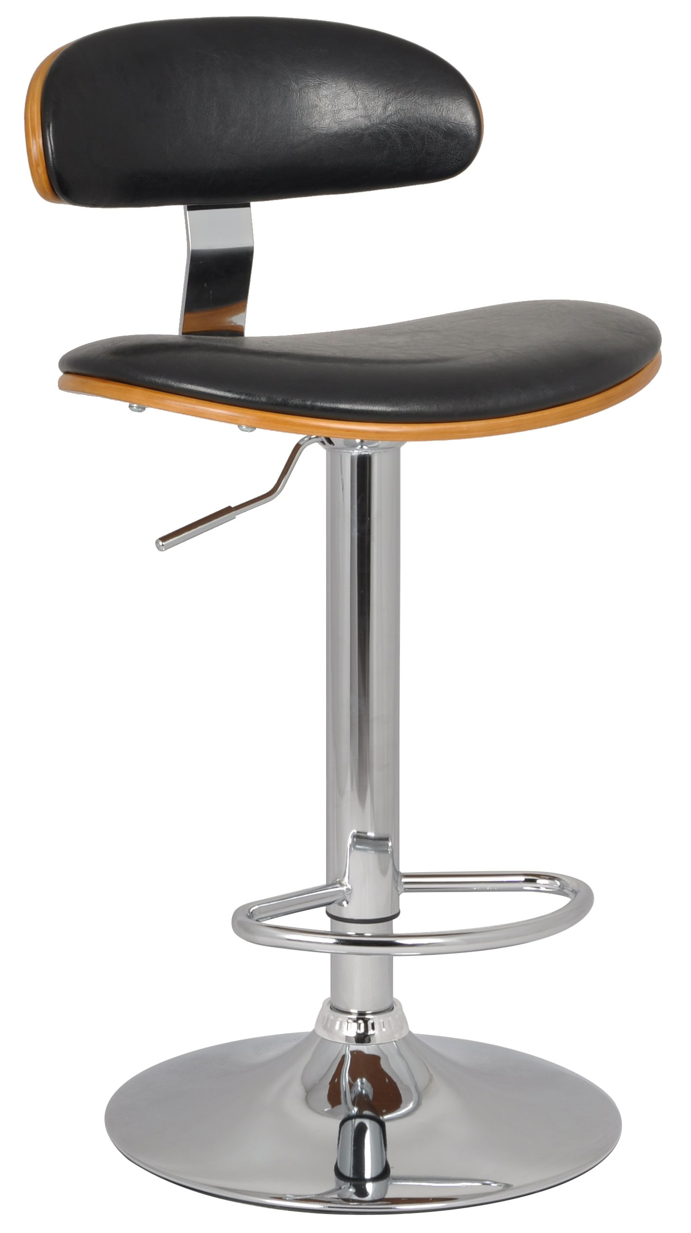 Scaun bar Ares, negru, 49x42x84-105 cm