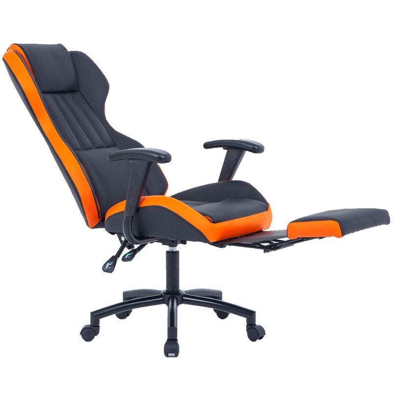 PC, gaming si accesorii - Gaming - Accesorii gaming - Scaune gaming - Scaun de birou directorial US77 Kronos, negru si portocaliu, 65x64x114-122 cm - Infinity.ro