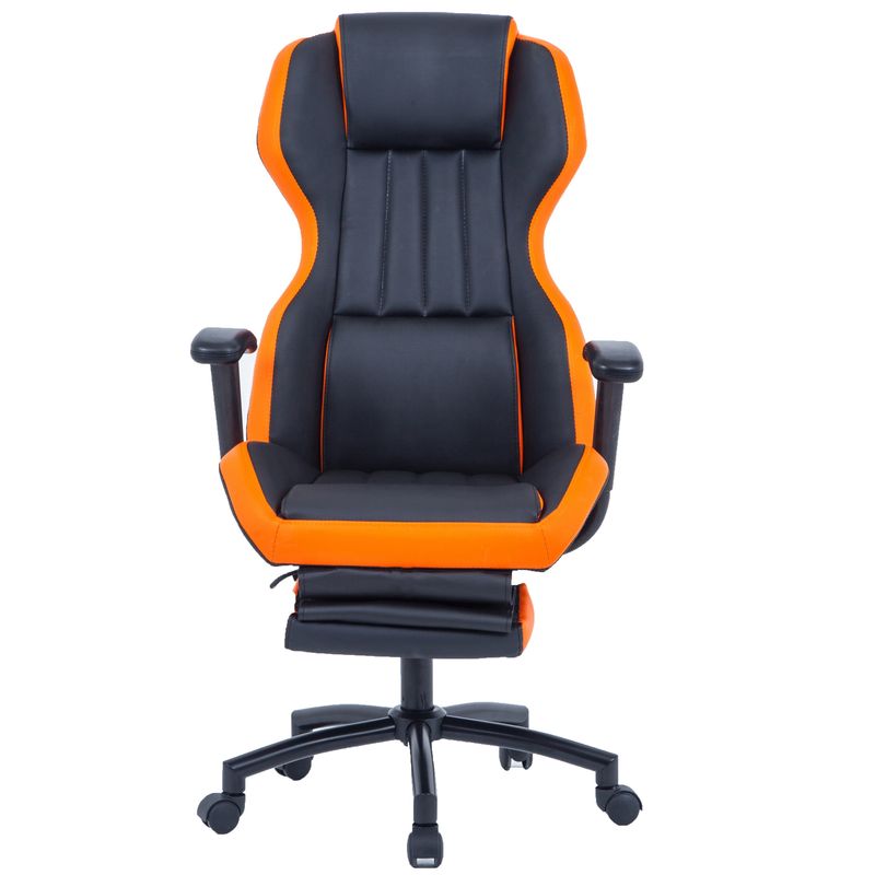 PC, gaming si accesorii - Gaming - Accesorii gaming - Scaune gaming - Scaun de birou directorial US77 Kronos, negru si portocaliu, 65x64x114-122 cm - Infinity.ro