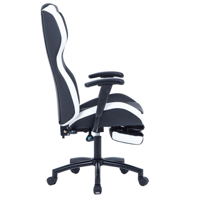 Casa si Gradina - Mobilier - Scaune si fotolii - Scaune - Scaun de birou directorial US77 Kronos, negru si alb, 65x64x114-122 cm - Infinity.ro