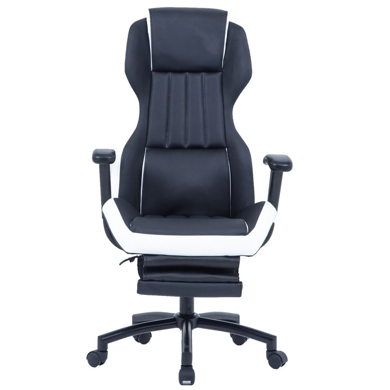 Casa si Gradina - Mobilier - Scaune si fotolii - Scaune - Scaun de birou directorial US77 Kronos, negru si alb, 65x64x114-122 cm - Infinity.ro