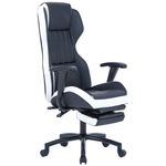 Casa si Gradina - Mobilier - Scaune si fotolii - Scaune - Scaun de birou directorial US77 Kronos, negru si alb, 65x64x114-122 cm - Infinity.ro