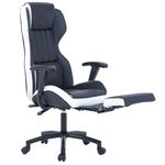 Casa si Gradina - Mobilier - Scaune si fotolii - Scaune - Scaun de birou directorial US77 Kronos, negru si alb, 65x64x114-122 cm - Infinity.ro