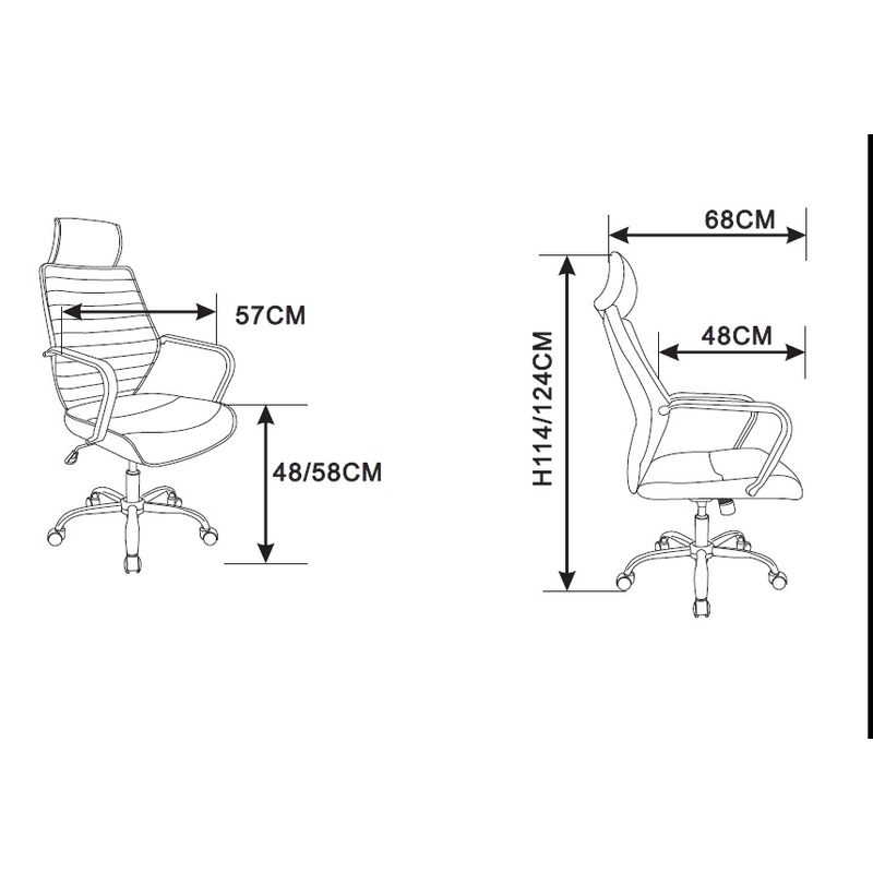 Casa si Gradina - Mobilier - Scaune si fotolii - Scaune - Scaun de birou directorial US65, gri, 57x68x114-124 cm - Infinity.ro