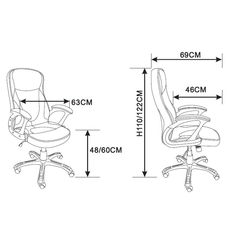 Casa si Gradina - Mobilier - Scaune si fotolii - Scaune - Scaun de birou directorial US25 Reno, negru, 63x69x110-122 cm - Infinity.ro