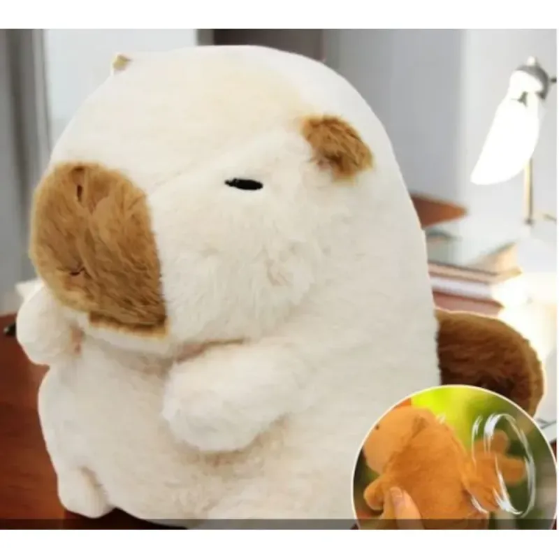 Jucarii, Copii si Bebe - Jucarii si jocuri - Jucarii de plus - Jucarie din plus Capybara, cu miscare de codita, 21cm, culoare bej Cadoul ideal pentru copii de toate varstele ABYZ™ - Infinity.ro