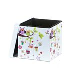 Casa si Gradina - Mobilier - Scaune si fotolii - Tabureti - Taburet Design Owls, multicolor, 38x38x37.5 cm - Infinity.ro
