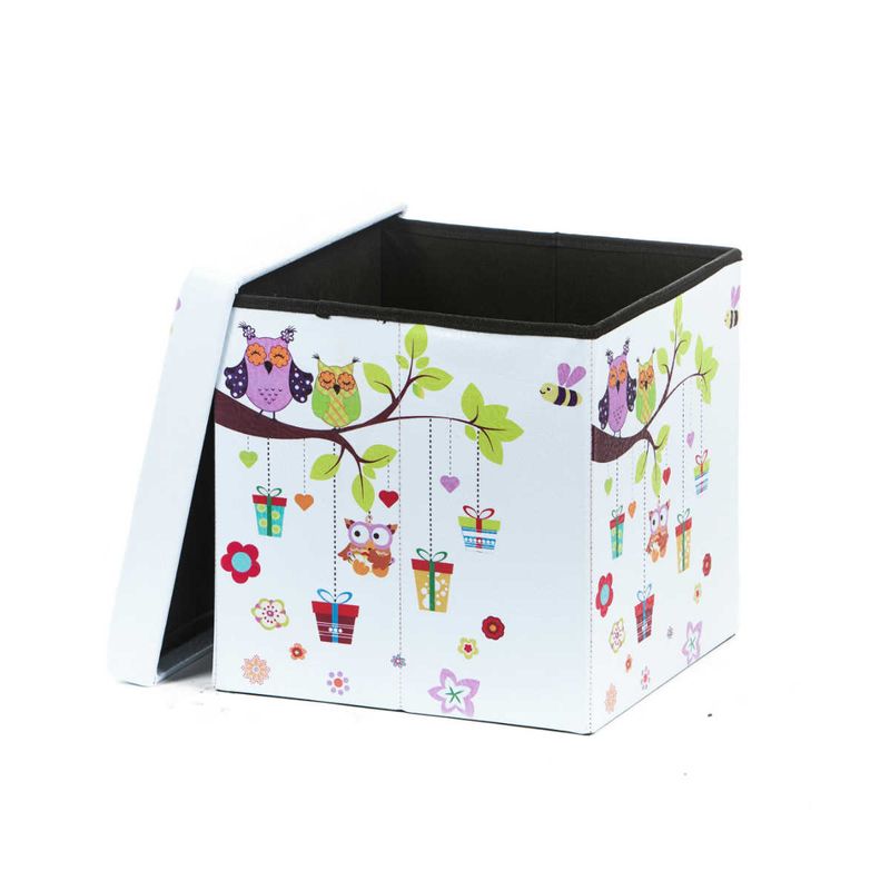 Casa si Gradina - Mobilier - Scaune si fotolii - Tabureti - Taburet Design Owls, multicolor, 38x38x37.5 cm - Infinity.ro