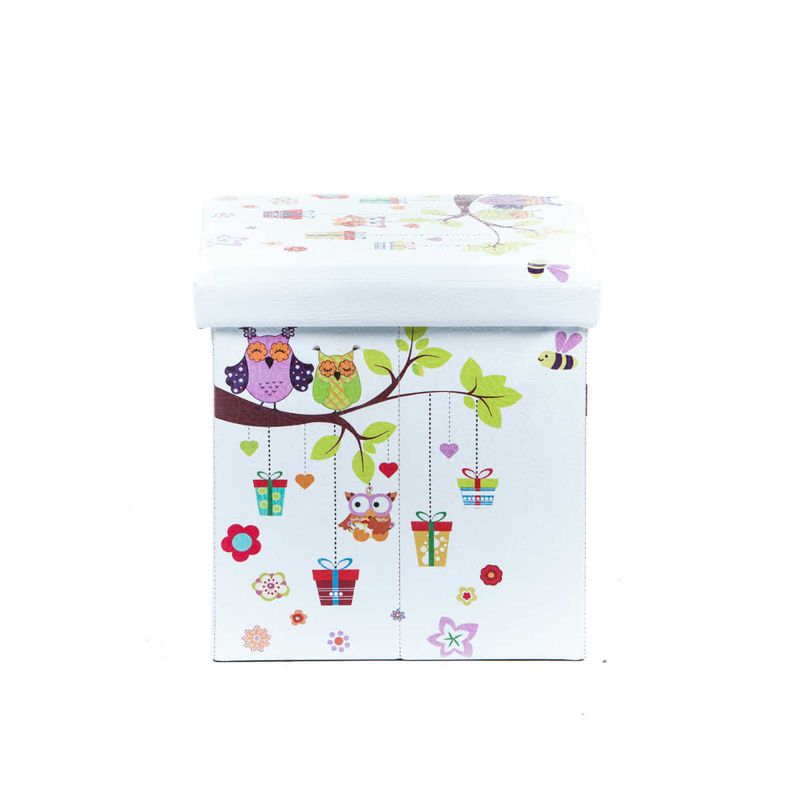 Casa si Gradina - Mobilier - Scaune si fotolii - Tabureti - Taburet Design Owls, multicolor, 38x38x37.5 cm - Infinity.ro