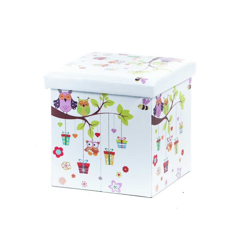 Casa si Gradina - Mobilier - Scaune si fotolii - Tabureti - Taburet Design Owls, multicolor, 38x38x37.5 cm - Infinity.ro