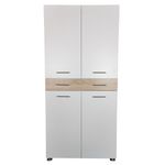 Casa si Gradina - Mobilier - Dulapuri si sifoniere - Dulapuri - Dulap sau pantofar Zaragosa, stejar alb si alb, 90x35x195 cm - Infinity.ro