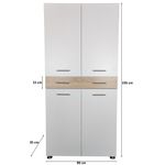 Casa si Gradina - Mobilier - Dulapuri si sifoniere - Dulapuri - Dulap sau pantofar Zaragosa, stejar alb si alb, 90x35x195 cm - Infinity.ro