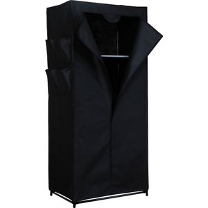 Dulap textil portabil cu 1 fermoar, negru, 70x46x154 cm