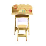 Casa si Gradina - Mobilier - Mese si birouri - Birouri - Set birou copii, natur, 75x48x102-105 cm - Infinity.ro