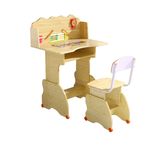 Casa si Gradina - Mobilier - Mese si birouri - Birouri - Set birou copii, natur, 75x48x102-105 cm - Infinity.ro