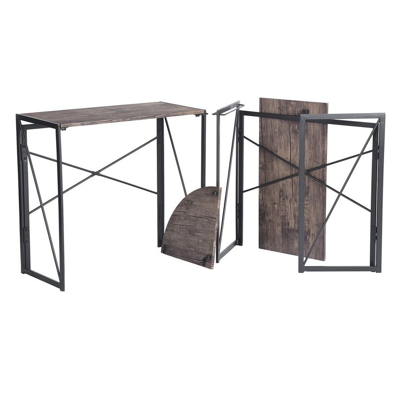Casa si Gradina - Mobilier - Mese si birouri - Birouri - Birou colt, negru si wenge, 38x119.5x75 cm - Infinity.ro