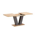 Casa si Gradina - Mobilier - Mese si birouri - Mese bucatarie si dining - Masa extensibila Vegas, gri si stejar alb, 136-176x80x75 cm - Infinity.ro