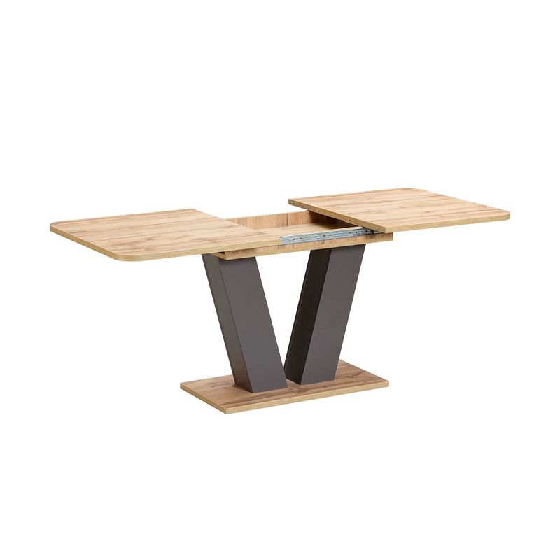 Casa si Gradina - Mobilier - Mese si birouri - Mese bucatarie si dining - Masa extensibila Vegas, gri si stejar alb, 136-176x80x75 cm - Infinity.ro