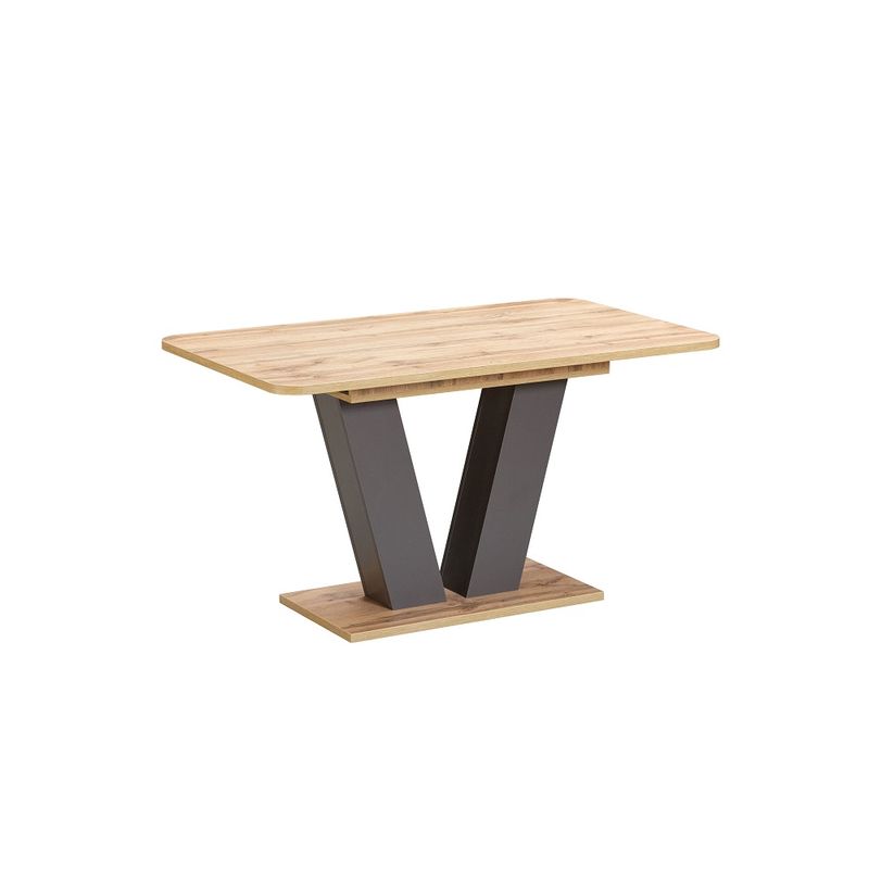 Casa si Gradina - Mobilier - Mese si birouri - Mese bucatarie si dining - Masa extensibila Vegas, gri si stejar alb, 136-176x80x75 cm - Infinity.ro