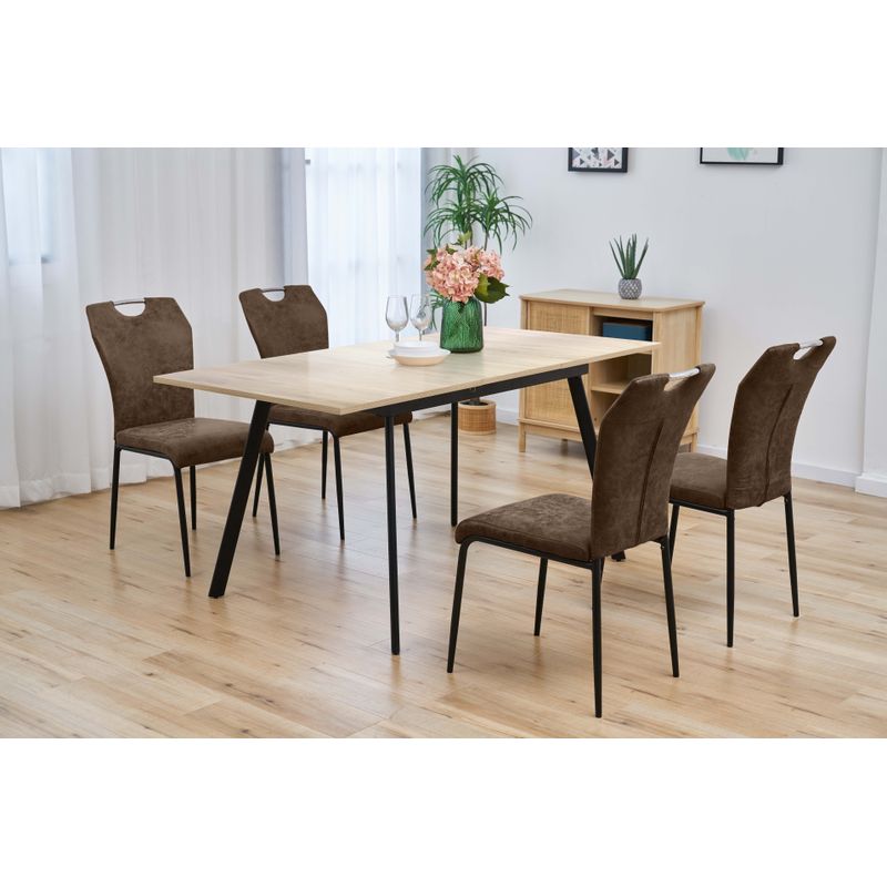 Casa si Gradina - Mobilier - Mese si birouri - Mese bucatarie si dining - Masa dining extensibila Katalin, stejar, 76.5x80x120-160 cm - Infinity.ro