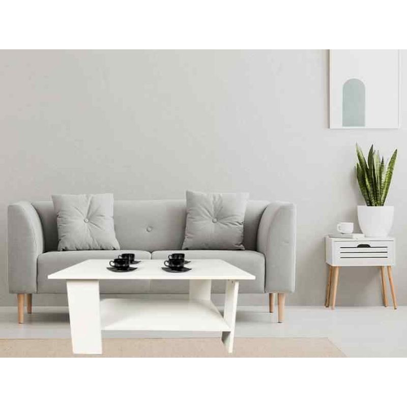 Casa si Gradina - Mobilier - Mese si birouri - Mese bucatarie si dining - Masa Cafea Turo, alb, 87x60x43 cm - Infinity.ro
