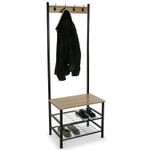 Casa si Gradina - Mobilier - Organizare si depozitare - Cuiere - Cuier si suport pantofi Skalo, negru, 60x40x175 cm, - Infinity.ro