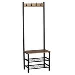 Casa si Gradina - Mobilier - Organizare si depozitare - Cuiere - Cuier si suport pantofi Skalo, negru, 60x40x175 cm, - Infinity.ro