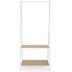 Casa si Gradina - Mobilier - Organizare si depozitare - Cuiere - Suport haine metalic Herning, stejar alb si alb, 64x40x150 cm - Infinity.ro