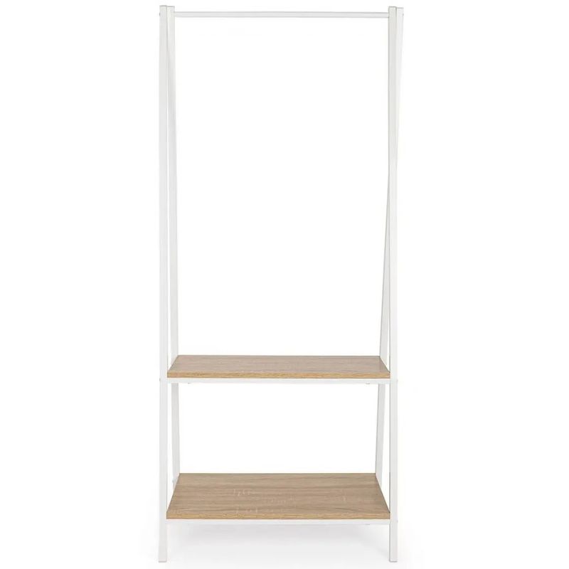Casa si Gradina - Mobilier - Organizare si depozitare - Cuiere - Suport haine metalic Herning, stejar alb si alb, 64x40x150 cm - Infinity.ro