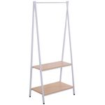 Casa si Gradina - Mobilier - Organizare si depozitare - Cuiere - Suport haine metalic Herning, stejar alb si alb, 64x40x150 cm - Infinity.ro