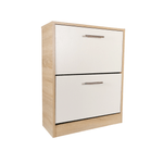 Casa si Gradina - Mobilier - Organizare si depozitare - Organizator incaltaminte - Pantofar Molino cu doua usi, stejar alb si alb, 63x24x81.5 cm - Infinity.ro
