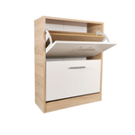 Casa si Gradina - Mobilier - Organizare si depozitare - Organizator incaltaminte - Pantofar Molino cu doua usi, stejar alb si alb, 63x24x81.5 cm - Infinity.ro