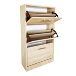 Casa si Gradina - Mobilier - Organizare si depozitare - Organizator incaltaminte - Pantofar Vario cu trei sertare, stejar alb, 63x24x117 cm - Infinity.ro