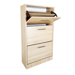 Casa si Gradina - Mobilier - Organizare si depozitare - Organizator incaltaminte - Pantofar Vario cu trei sertare, stejar alb, 63x24x117 cm - Infinity.ro