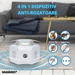 Casa si Gradina - Gradinarit si plante - Intretinere gradina - Articole daunatori gradina - Aparat Anti Rozatoare cu Ultrasunete, MIANDREE®, Tehnologie Duala, Anti Soareci, Sobolani, Acoperire 120m², Actiune 360° - Infinity.ro