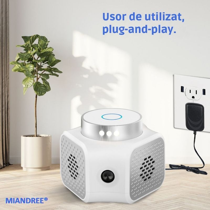 Casa si Gradina - Gradinarit si plante - Intretinere gradina - Articole daunatori gradina - Aparat Anti Rozatoare cu Ultrasunete, MIANDREE®, Tehnologie Duala, Anti Soareci, Sobolani, Acoperire 120m², Actiune 360° - Infinity.ro