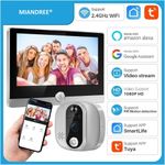 Casa si Gradina - Electrice - Smart Home - Control acces si accesorii - Vizor Electronic Inteligent Wi-Fi, MIANDREE®, Camera 1080P HD, LCD 4.3 Inch, Senzor Miscare, Audio Bidirectional - Infinity.ro