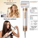 Ingrijire personala si Cosmetice - Aparate & accesorii ingrijire personala - Hair styling - Uscatoare de par - Set Uscator de Par 7 in 1 MIANDREE®, 1400W, Ondulator cu Absorbtie Automata, Difuzor, Perie Indreptare - Infinity.ro