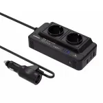 Auto si Moto - Reparatii si depanare - Invertoare auto - Invertor de tensiune Auto 12V, EMESZON® M8300-2, Putere 200W, Iesire 220V 50Hz si 2xUSB, 1xType-C 5V 5.4A, QC 3.0, Negru - Infinity.ro