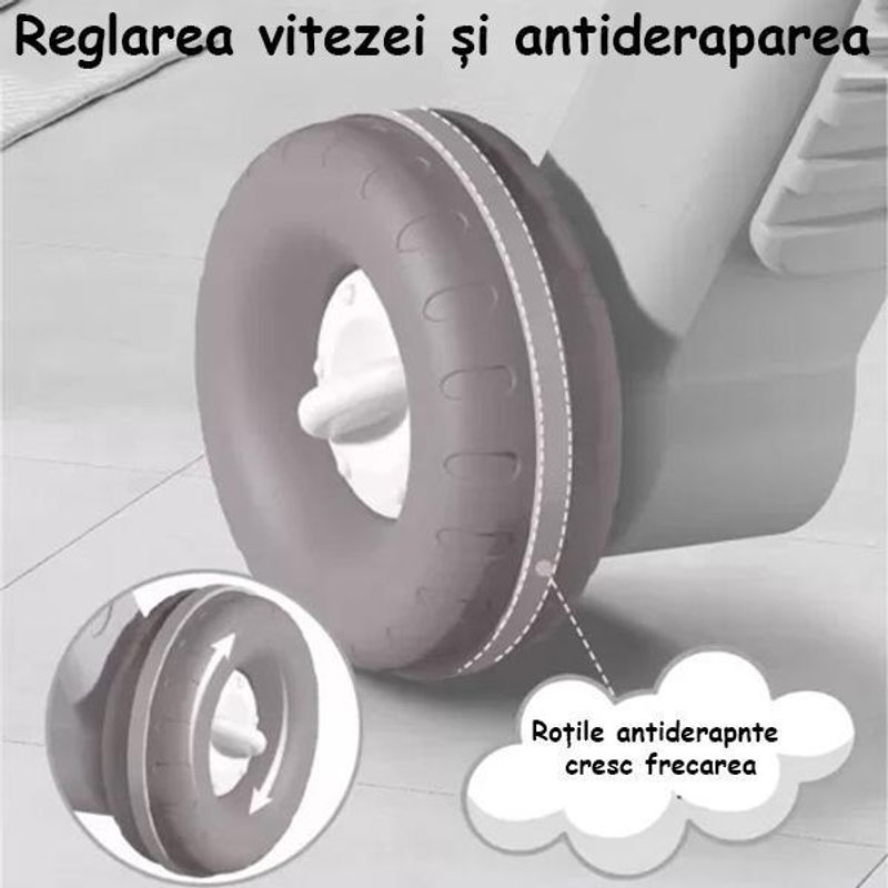 Jucarii, Copii si Bebe - Carucioare si articole de transport - Premergatoare - Premergator si Antemergator Multifunctional 6 in 1, Balansoar, Trotineta, Scuter, Centru Activitati, Gri, 6 Luni+ - Infinity.ro
