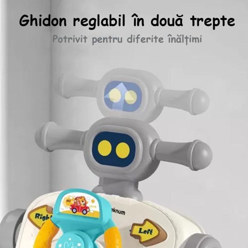 Jucarii, Copii si Bebe - Carucioare si articole de transport - Premergatoare - Premergator si Antemergator Multifunctional 6 in 1, Balansoar, Trotineta, Scuter, Centru Activitati, Gri, 6 Luni+ - Infinity.ro