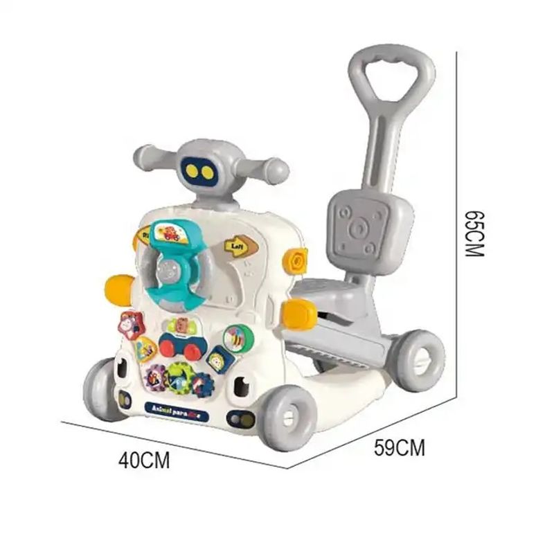 Jucarii, Copii si Bebe - Carucioare si articole de transport - Premergatoare - Premergator si Antemergator Multifunctional 6 in 1, Balansoar, Trotineta, Scuter, Centru Activitati, Gri, 6 Luni+ - Infinity.ro