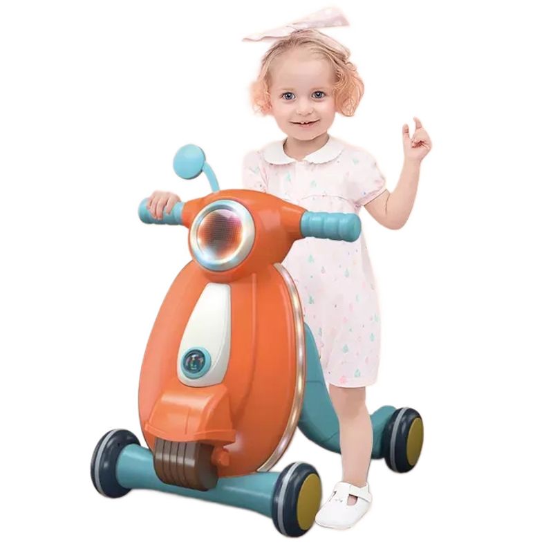 Jucarii, Copii si Bebe - Carucioare si articole de transport - Premergatoare - Antemergator cu sunete si lumini WePro Store, panou de control, joc cu mingea, viteza reglabila, Portocaliu, 12 luni + - Infinity.ro