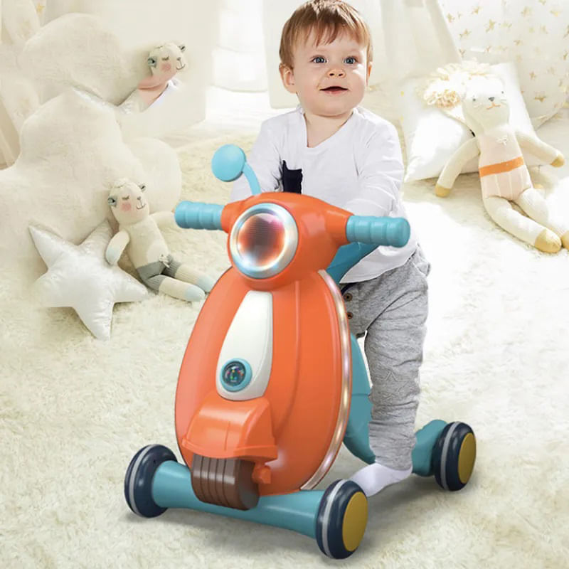 Jucarii, Copii si Bebe - Carucioare si articole de transport - Premergatoare - Antemergator cu sunete si lumini WePro Store, panou de control, joc cu mingea, viteza reglabila, Portocaliu, 12 luni + - Infinity.ro