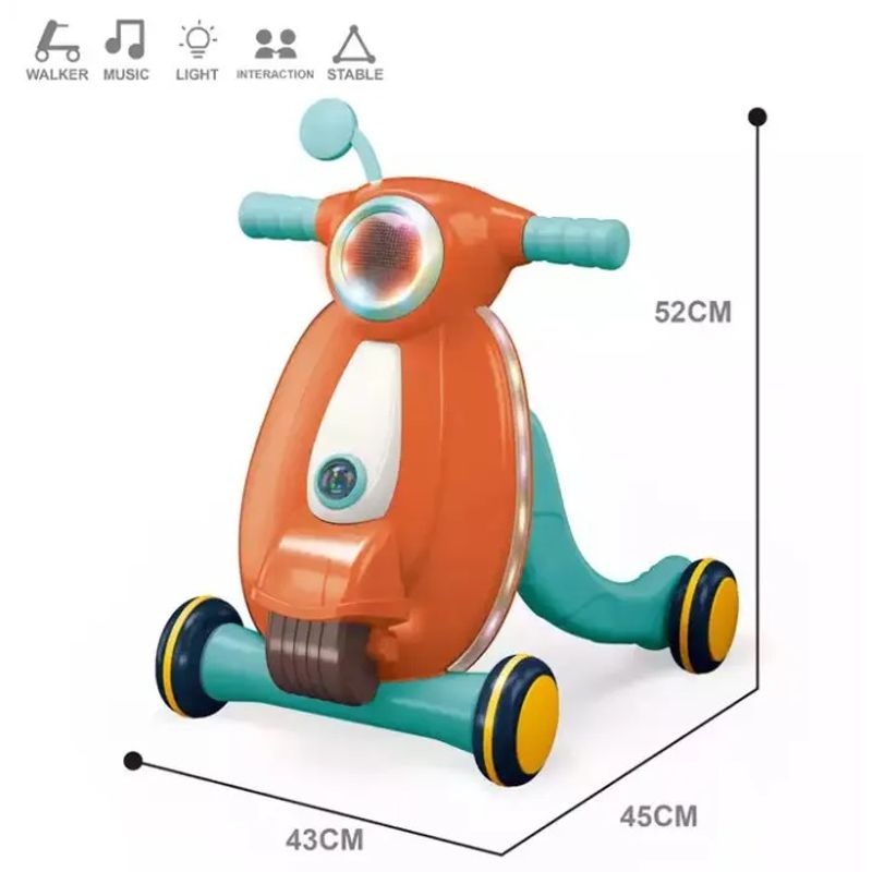 Jucarii, Copii si Bebe - Carucioare si articole de transport - Premergatoare - Antemergator cu sunete si lumini WePro Store, panou de control, joc cu mingea, viteza reglabila, Portocaliu, 12 luni + - Infinity.ro