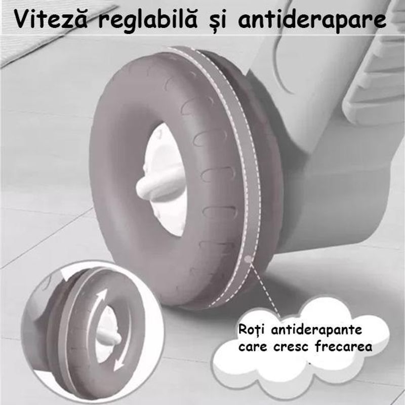 Jucarii, Copii si Bebe - Carucioare si articole de transport - Premergatoare - Antemergator Cu Centru De Activitati Multifunctional 3 In 1 WePro Store, Mod Anti-Rasturnare, Lumini, Sunete, Gri, 6+ - Infinity.ro