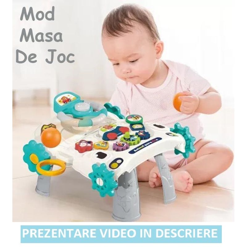 Jucarii, Copii si Bebe - Carucioare si articole de transport - Premergatoare - Antemergator Cu Centru De Activitati Multifunctional 3 In 1 WePro Store, Mod Anti-Rasturnare, Lumini, Sunete, Gri, 6+ - Infinity.ro
