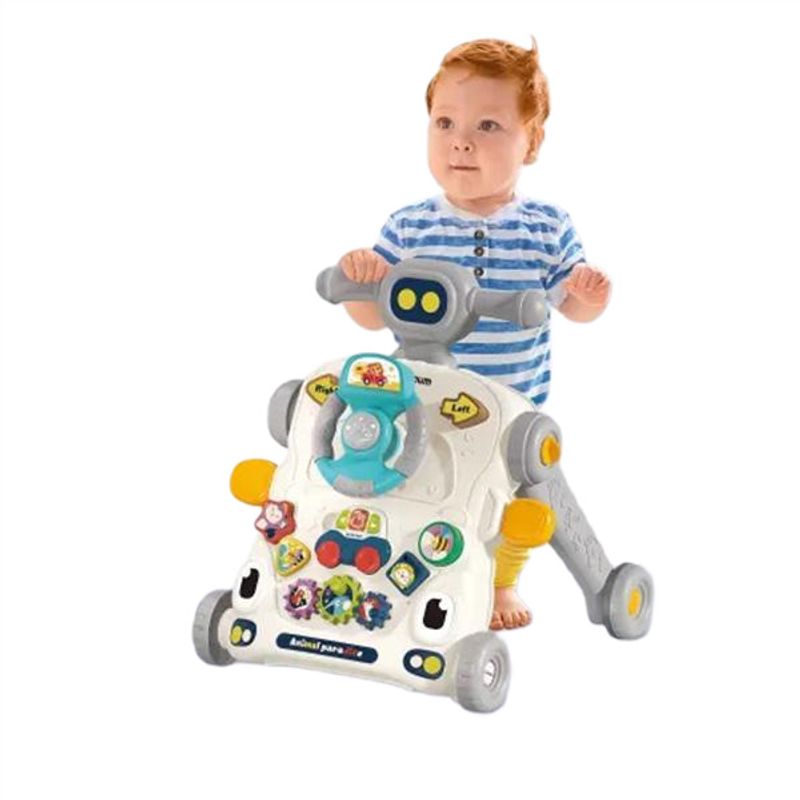 Jucarii, Copii si Bebe - Carucioare si articole de transport - Premergatoare - Antemergator Cu Centru De Activitati Multifunctional 3 In 1 WePro Store, Mod Anti-Rasturnare, Lumini, Sunete, Gri, 6+ - Infinity.ro