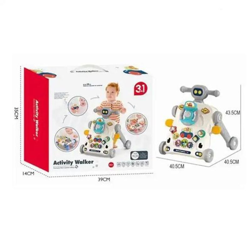 Jucarii, Copii si Bebe - Carucioare si articole de transport - Premergatoare - Antemergator Cu Centru De Activitati Multifunctional 3 In 1 WePro Store, Mod Anti-Rasturnare, Lumini, Sunete, Gri, 6+ - Infinity.ro