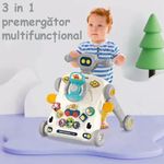 Jucarii, Copii si Bebe - Carucioare si articole de transport - Premergatoare - Antemergator Cu Centru De Activitati Multifunctional 3 In 1 WePro Store, Mod Anti-Rasturnare, Lumini, Sunete, Gri, 6+ - Infinity.ro